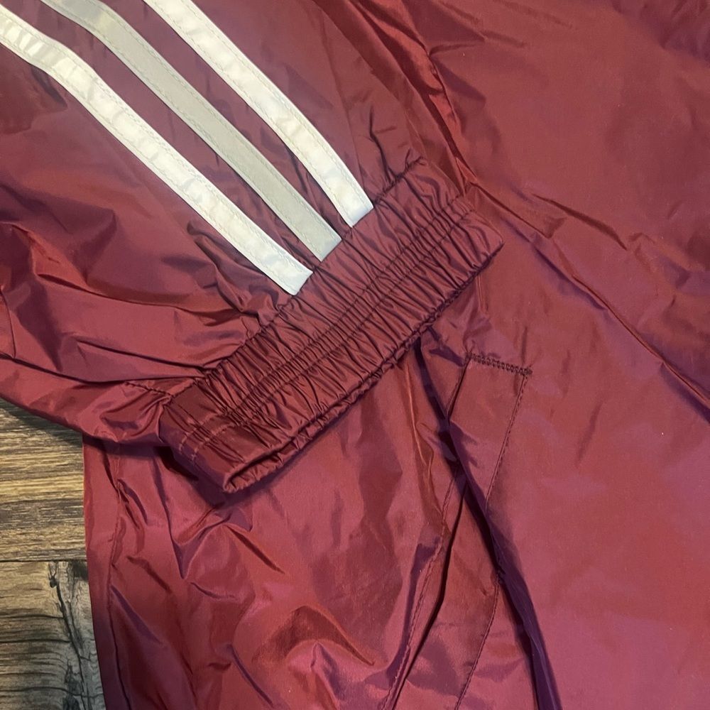 NWT Adidas Windbreaker Full Zip Jacket Vintage Retro Mens Sz 2XL Maroon 3 Stripe - Picture 6 of 14